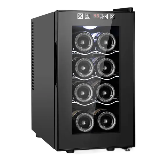 Tylza Klimatisierter Weinkühlschrank für 8 Flaschen mit LED, Touchscreen