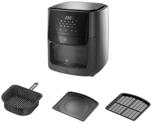 Air Fryer Forno 5 em 1 12L 1700W Digital 1 Bandeja Antiaderente 5 modos preparo 7 Receitas Programadas Aviso Sonoro Fritadeira Elétrica sem Óleo Forno Bancada Electrolux EAF85 Grafite