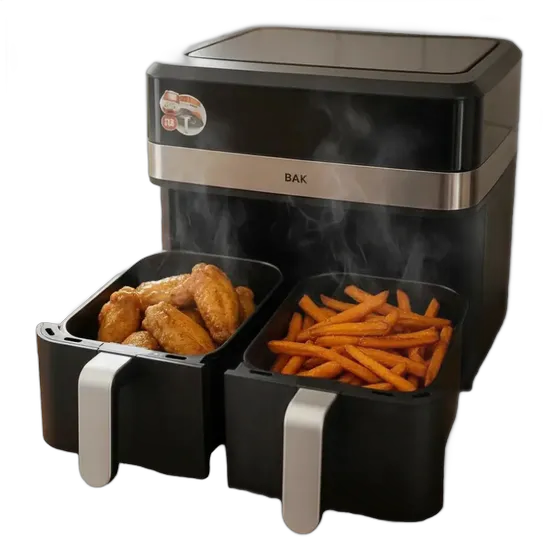 Air Fryer بدرج مزدوج 110v 220v قلاية كهربائية 9.5 لتر