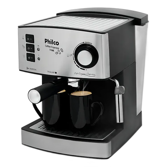 Cafetera Philco Coffee Express 15 Bar Filtro Permanente Negro/Plateado