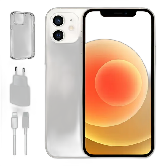 هاتف Apple iPhone 12 (128 GB) - أبيض يشمل طقماً (مجدَّد)