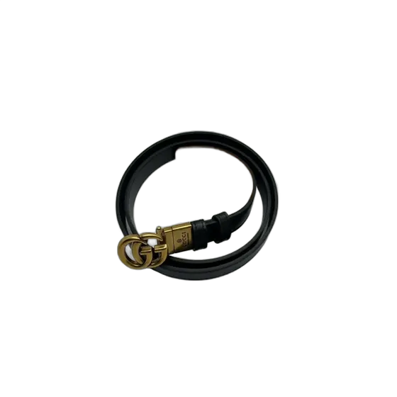 Damen Gucci Monogram Wendegürtel aus Leder Schwarz 2cm