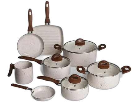 8-teiliges Topf-Set Ceramic Life Smart Plus Vanilla - Brinox Vanille