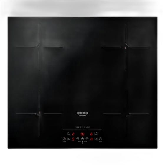 4구 인덕션 쿡탑 블랙 안전 잠금 포함 Dako Supreme