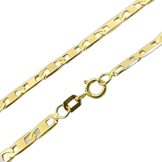 Men's Solid Piastrine Chain in 18k-750 Gold
