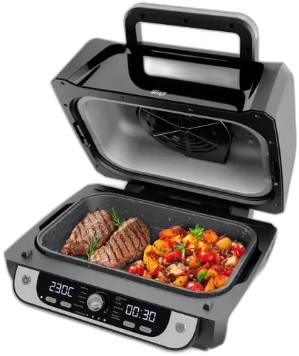 Freidora de Aire WAP Cocina Barbecue con Panel Digital y 12 Funciones Negro y gris
