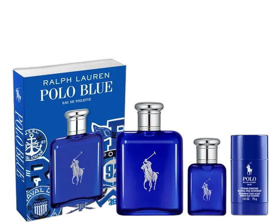Набор Ralph Lauren Polo Blue мужской - Eau de Toilette 125ml + 40ml + дезодорант