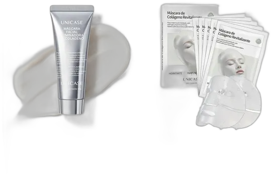 Skincare-Set: Weiße Tuben-Gesichtsmaske + Kollagen-Gesichtsmaske 6 Stück