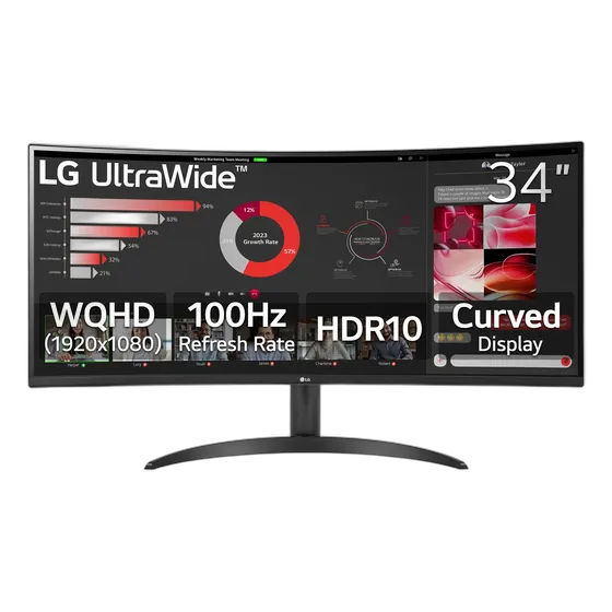 LG Изогнутый Ultrawide 34" WQHD 100Hz HDR 10 Чёрный