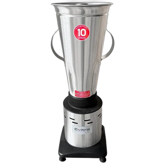 Industriemixer 10 Liter Hohe Drehzahl 1400W Evitra Professionell aus Edelstahl Säfte Smoothies Shakes Brühen Silber