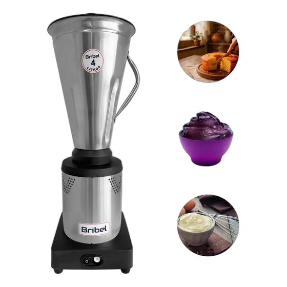 Industrie-Standmixer Bribel Edelstahl 4L Niedrige Drehzahl 1000W Dual-Voltage