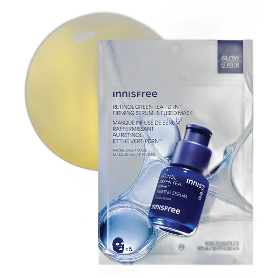 Maschera in tessuto Innisfree Retinol Green Tea Pdrntm Serum,
