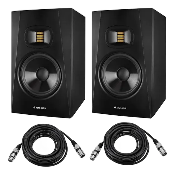 Adam Audio T7V Studio Monitor, 7”, 70W, Pair, With XLR Cables