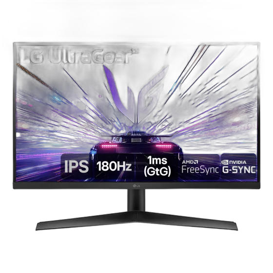 LG UltraGear Gaming-Monitor 27" IPS, 180Hz, 1ms (GtG), NVIDIA G-SYNC, AMD FreeSync, HDR10, sRGB 99% - 27GS60F-B