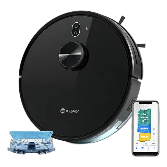 Neatsvor X600 Saugroboter mit Intelligenter Kartierung, Kehren, Erweiterter Navigation, Unterstützt Kehr- und Wischfunktionen,