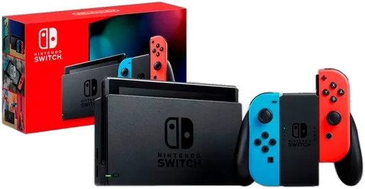 Nintendo Nintendo Switch Switch 32GB Standard Rojo Neón, Azul Neón Y Negro - Bueno (Reacondicionado)