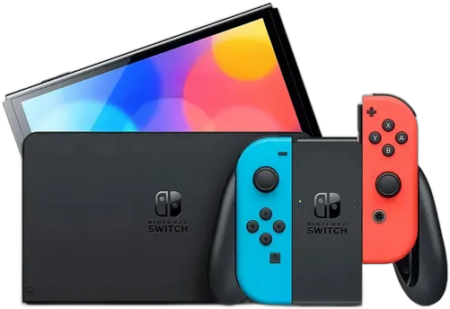 Nintendo Switch OLED 64GB - Mando Azul Y Rojo Neón - Excelente (Reacondicionado)