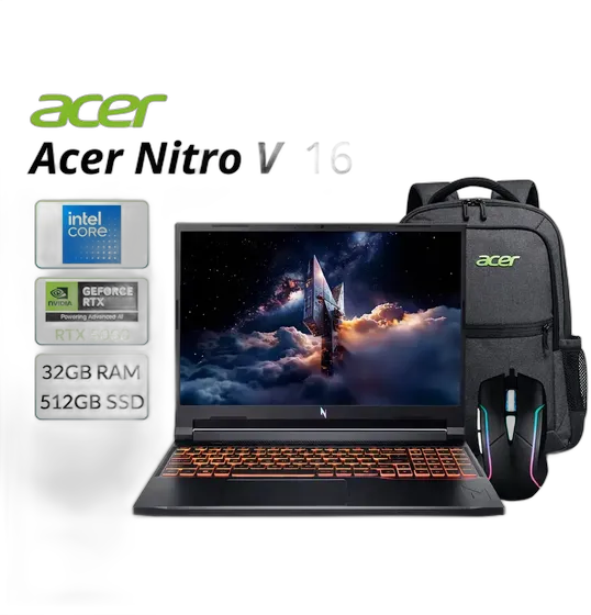 Acer Nitro V 16 Gaming-Notebook Core i7 RTX 5060 32GB RAM und 512GB SSD mit 16" WUXGA 180Hz Display