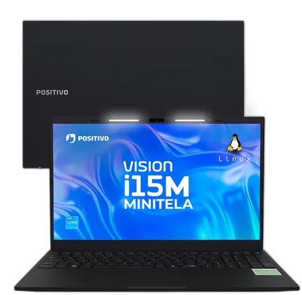Positivo Vision I15M Laptop mit Mini-Display, Intel Core 3, 8GB RAM, 256GB SSD und 15.6 Full HD IPS entspiegeltes Display Schwarz