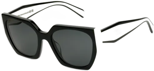 Occhiali Prada Spr15w Nero/bianco 09q-5s0 54mm Colore dell'Asta Bianco Colore della Lente Grigio Scuro Design Rettangolare