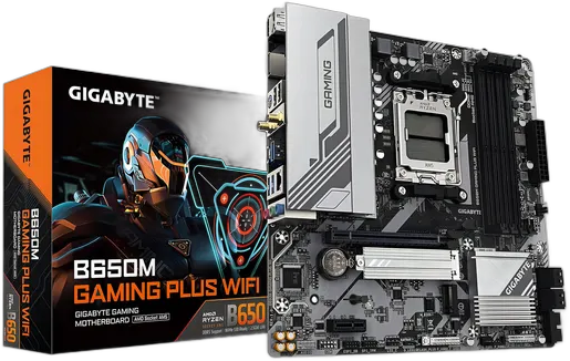Gigabyte B650 M Gaming Plus لوحة أم، Wifi، AM5، DDR5، MATX سوداء