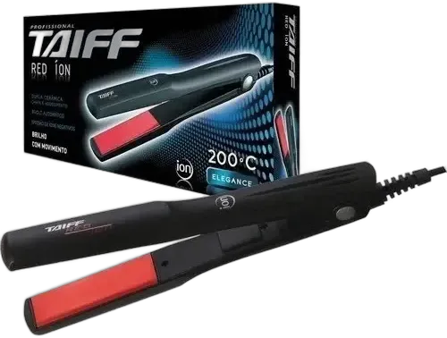 Prancha De Cabelo Taiff - Elegance Red Íon 200ºc Bivolt Preto