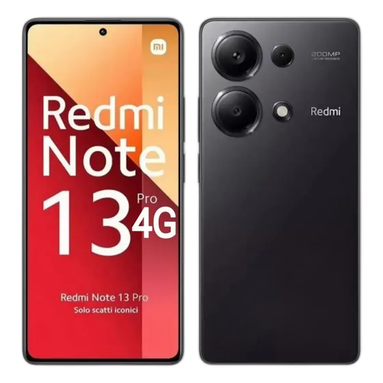 Redmi Note 13 Pro شبكة 4G Dual SIM ذاكرة وصول عشوائي 8GB 256GB عالمي + فاتورة لون أسود نجمي