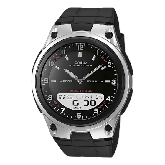 Casio Herren Ana-Digi Uhr Original Schwarzes Armband