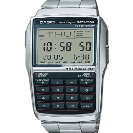 Casio Herren Taschenrechner Uhr Dbc-32d-1adf Silber