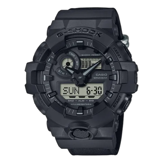 카시오 남성 G-Shock GA-700BCE-1ADR 아날로그-디지털 시계 나일론 스트랩
