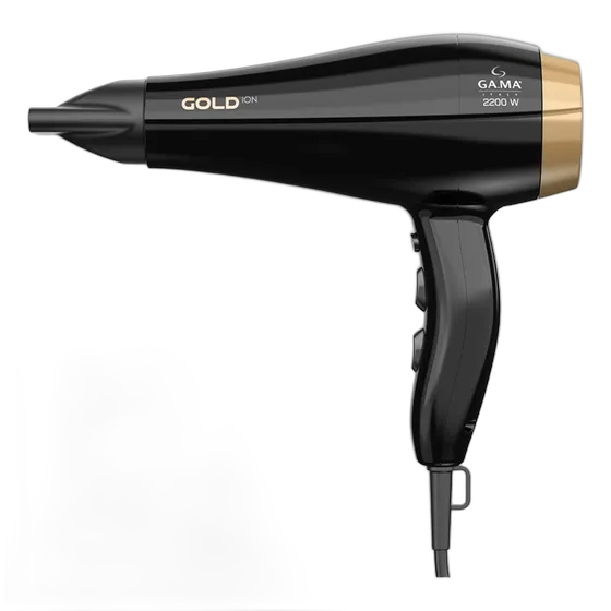 Secador Cabelo Gama Italy Gold Íon Ceramic Íon Profissional Cor Preto e dourado