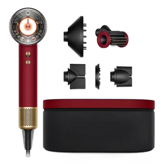 Secador De Pelo Dyson Supersonic Nural HD16 Red/Gold Color Burdeos