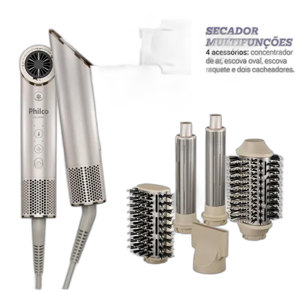 Haartrockner Philco PSC3500 4-in-1 Faltbar BLDC-Motor Silber Beige 127V