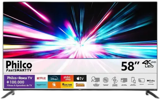Smart Tv Philco 58 P58vik 4k Uhd Led Roku Dolby Audio Wi-fi Hdr10 110/220v