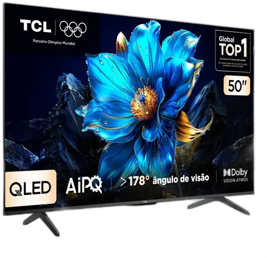 Smart TV TCL 50 pulgadas QLED 4K P7K WiFi Bluetooth Google TV HDR10+ Dolby Atmos Dolby Vision 50P7K