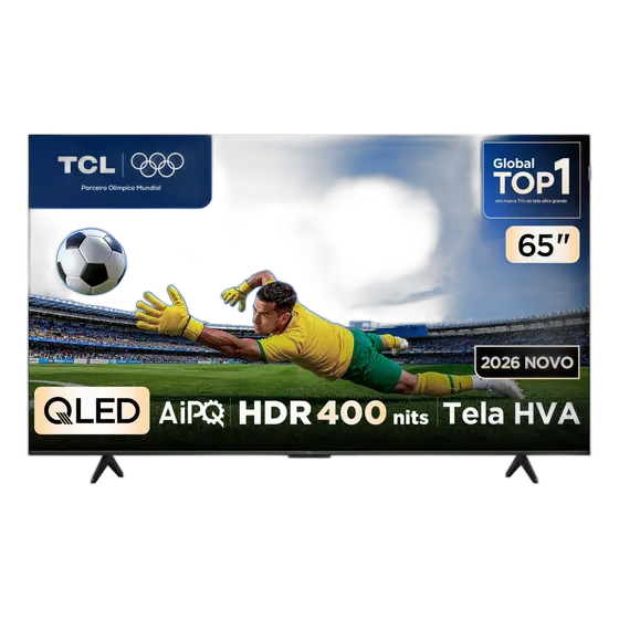TCL Smart TV 65" QLED 4K P7L WiFi Bluetooth Google TV HDR10+ 120Hz VRR AIPQ 65P7L