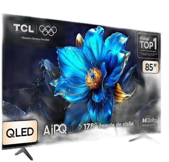 Smart TV TCL 85 Polegadas QLED 4K P7K WiFi Bluetooth Google TV HDR10+ Dolby Atmos Dolby Vision 85P7K