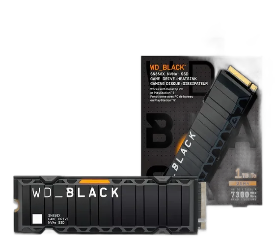 Ssd M.2 1tb Pcie Gen4x4 Western Digital Sn850x Wd Black Nvme M.2 2280 Wds100t2xhe-00bca0 Velocità Di Lettura Fino A 7300 Mb/s Con Dissipatore Colore Nero