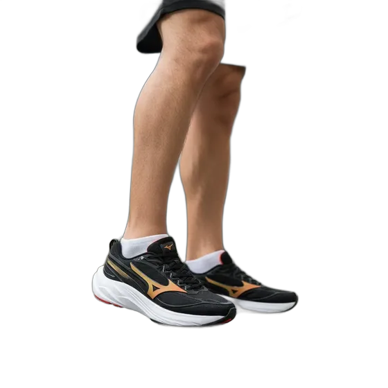 Scarpe Mizuno Space 5 - da Uomo - Nero-Arancione