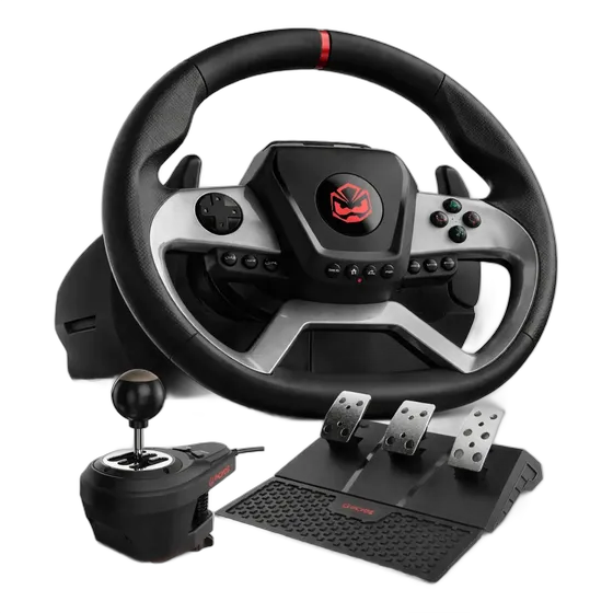 Volante da Gaming 1080° Force Feedback con Pedali e Cambio Simulatore Professionale PC Xbox Series X S One PS4