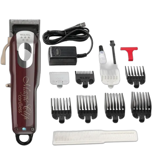 Wahl Mesin Cukur Rambut Magic Clip Profesional Nirkabel 110 dan 220 Bivolt Motor 5700 RPM Warna Merah